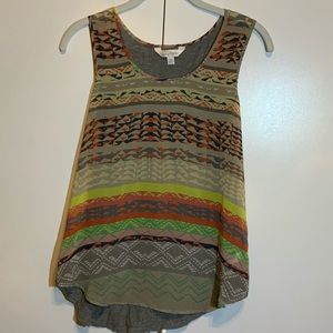 Charming Charlie Aztec print tank top